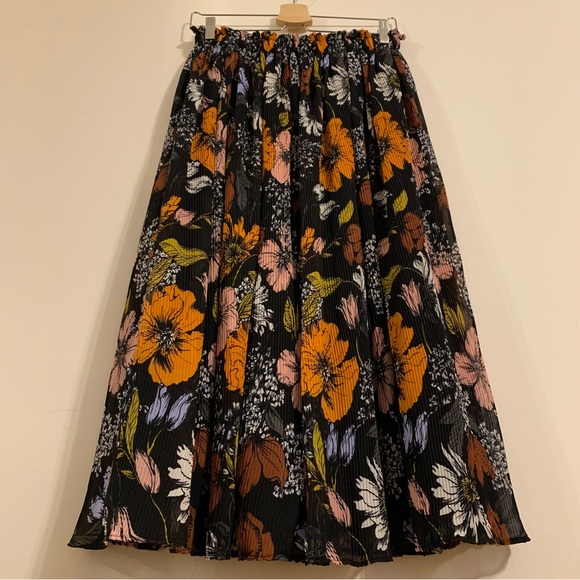 Halogen x Atlantic Pacific Crinkle Pleat Midi Skirt, Size XS - Picture 7 of 13